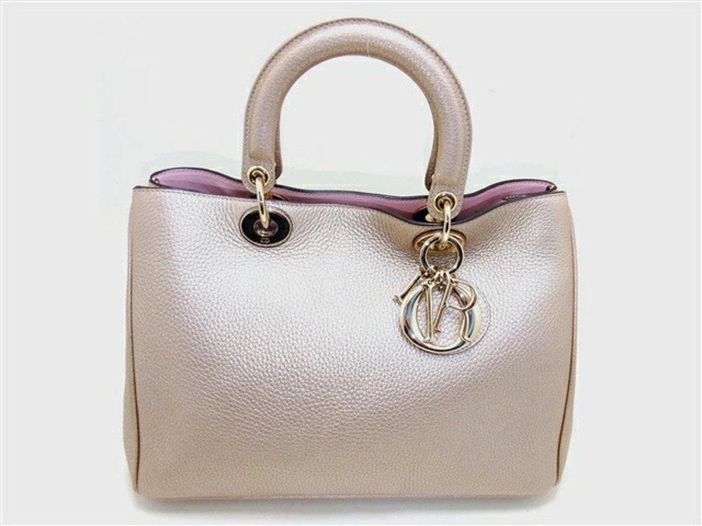 Christian Dior Shoulder Bag Christian Dior Diorissimo Embossed Metallic Gold